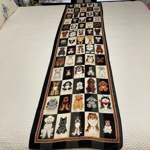 Careta Multi Squares Dog Scarf—Absolutely Gorgeous!! Dog Bone Border—Like New!!
